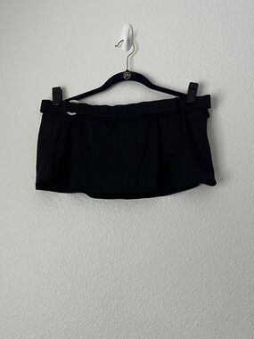 Nike Swim Skirt Black Silver O-Ring Belt Lined Skort Sz 16